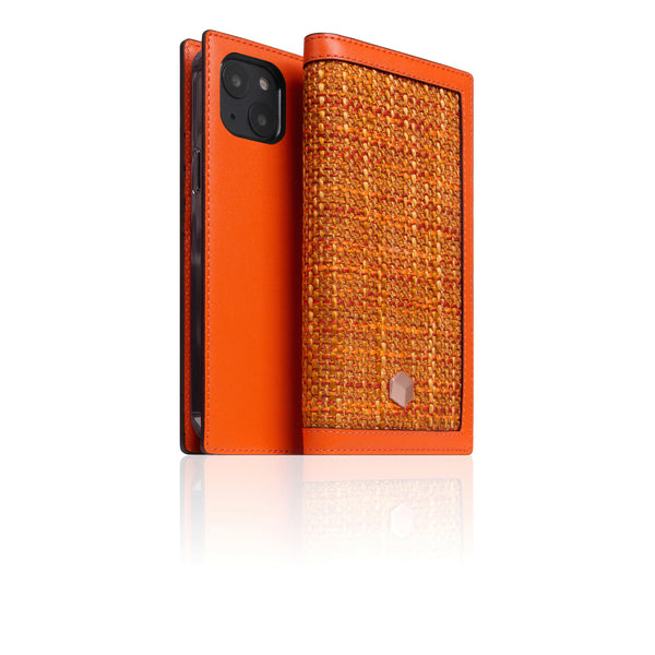 D5 Edition Calf Skin Leather Diary Case for iPhone 14 Plus (Orange)