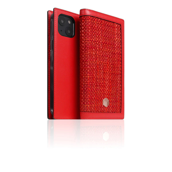 D5 Edition Calf Skin Leather Diary Case for iPhone 14 Plus (Red)