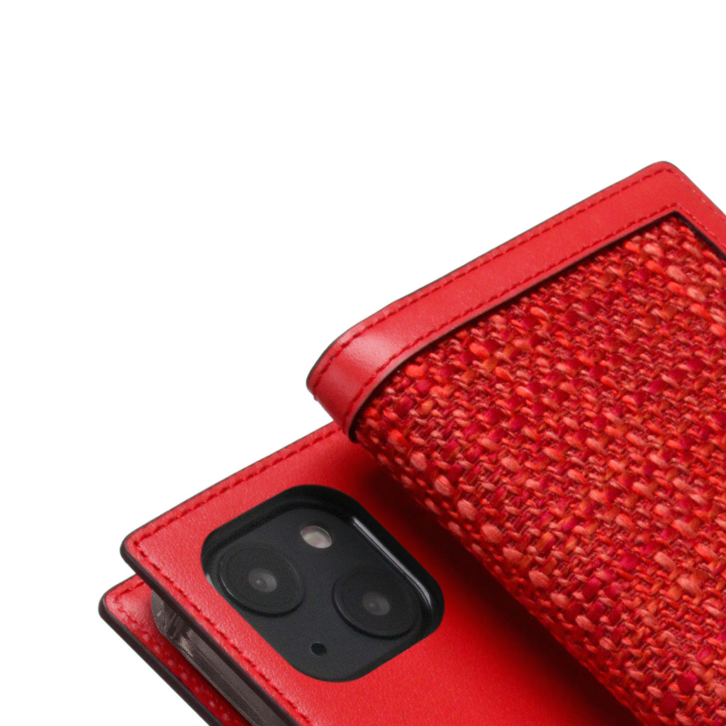 D5 Edition Calf Skin Leather Diary Case for iPhone 14 Plus (Red)