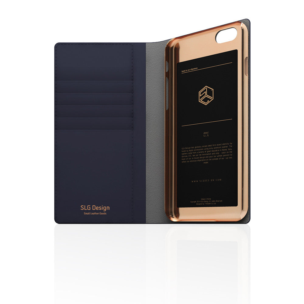 D5 Edition Calf Skin Leather Case for iPhone 6 Plus / 6S Plus (Navy)