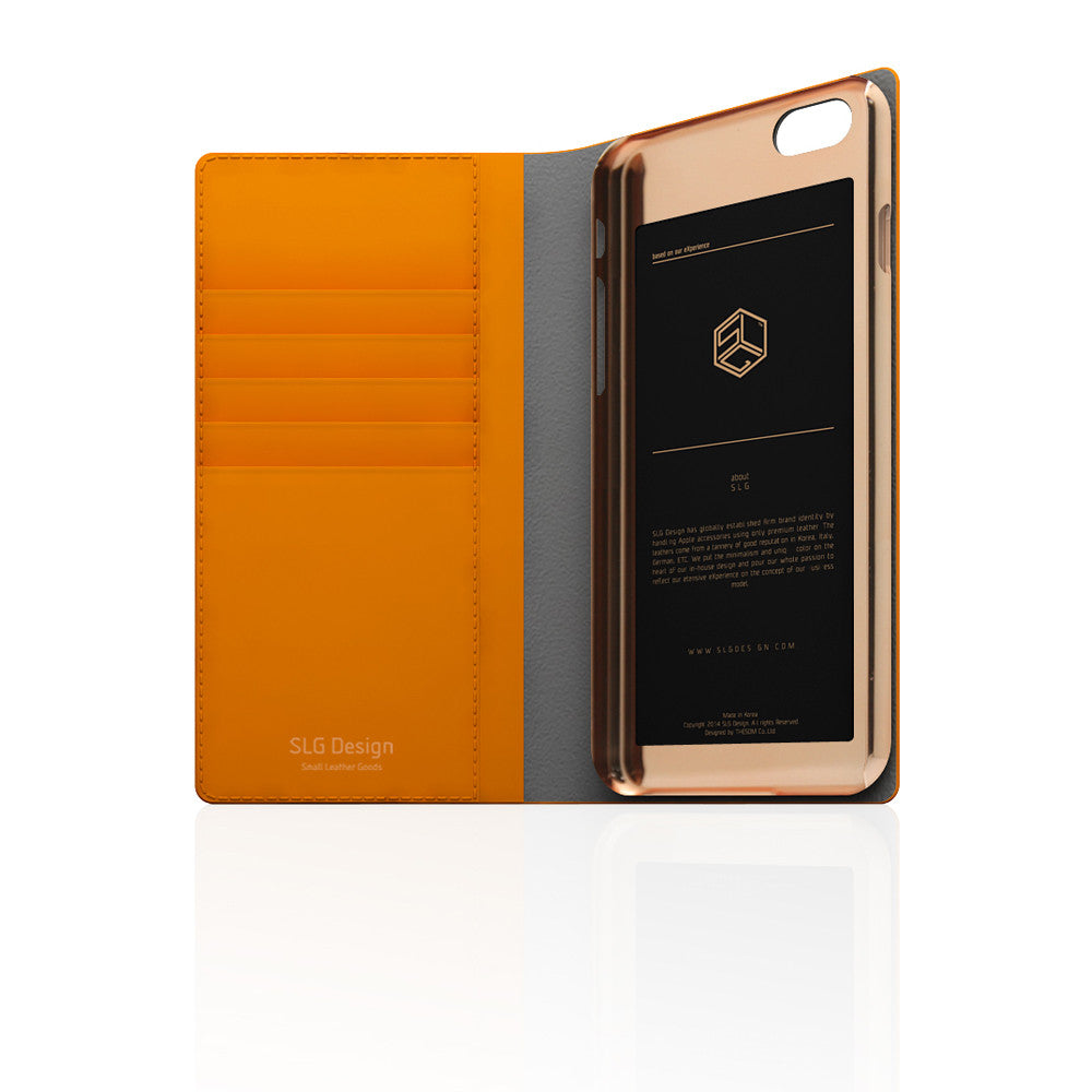 D5 Edition Calf Skin Leather Case for iPhone 6 Plus / 6S Plus (Orange)