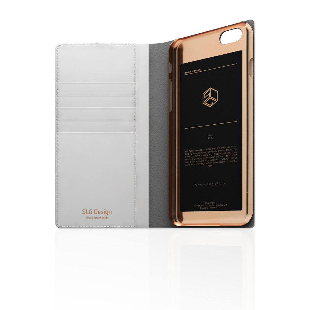 D5 Edition Calf Skin Leather Case for iPhone 6 Plus / 6S Plus (White)