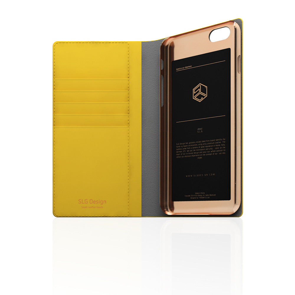 D5 Edition Calf Skin Leather Case for iPhone 6 Plus / 6S Plus (Yellow)