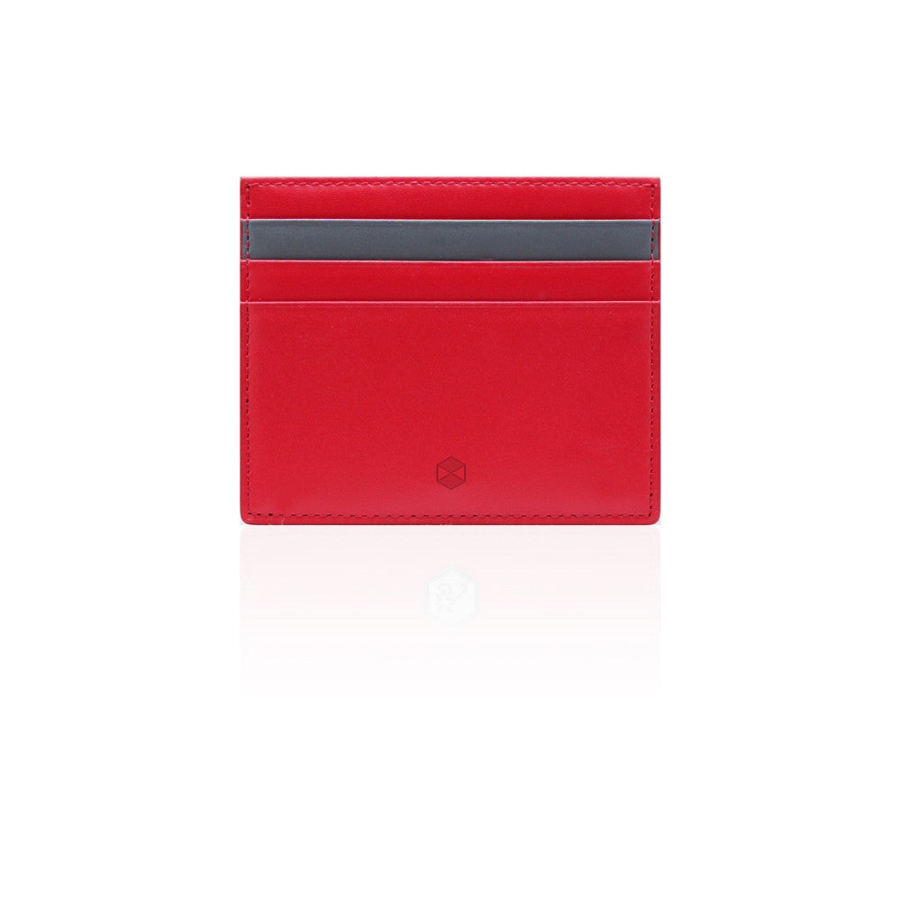 D5 Calf Skin Leather Card Wallet Red