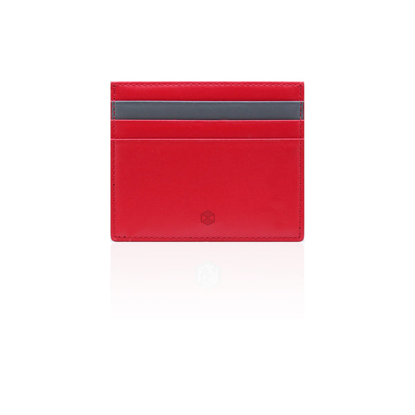 D5 Calf Skin Leather Card Wallet Red