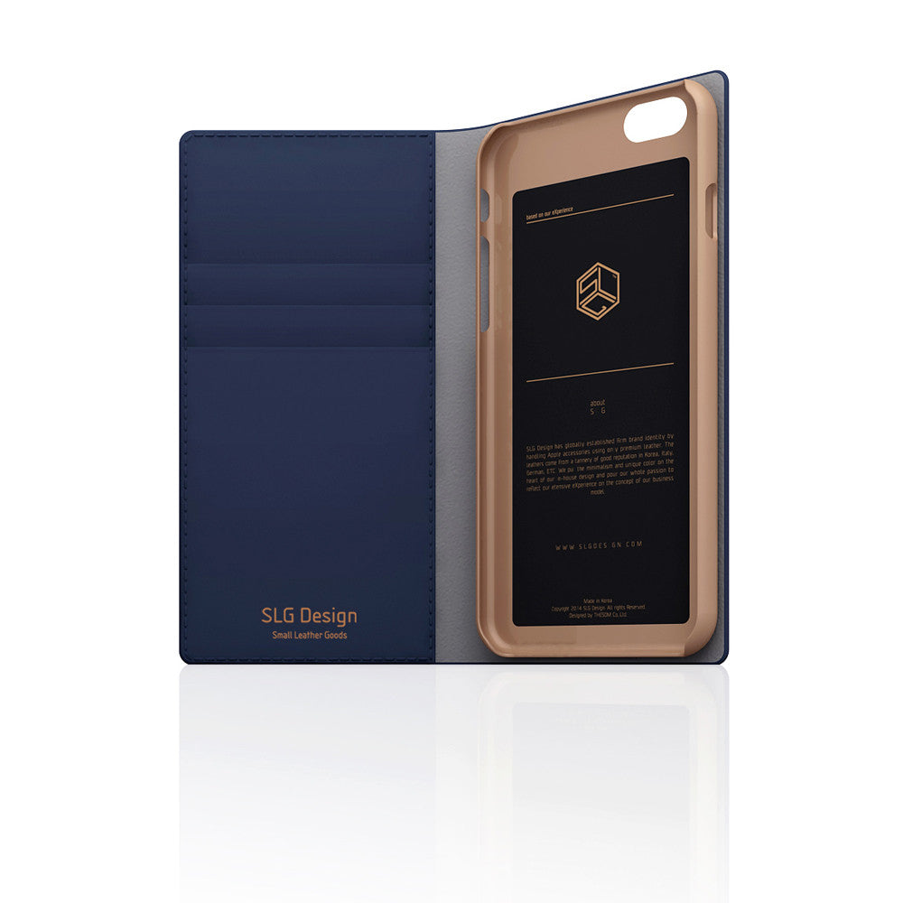 D5 Calf Skin Leather Case for iPhone 6 / 6s Navy