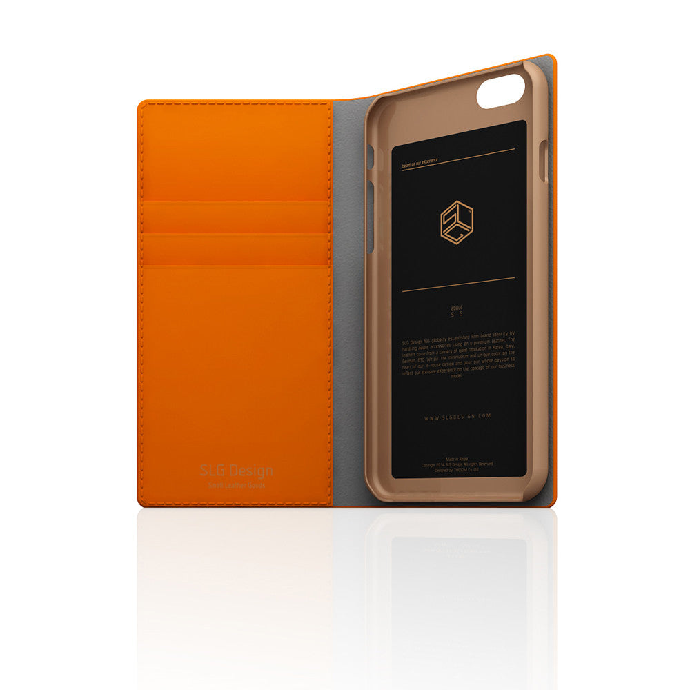 D5 Calf Skin Leather Case for iPhone 6 / 6s Orange