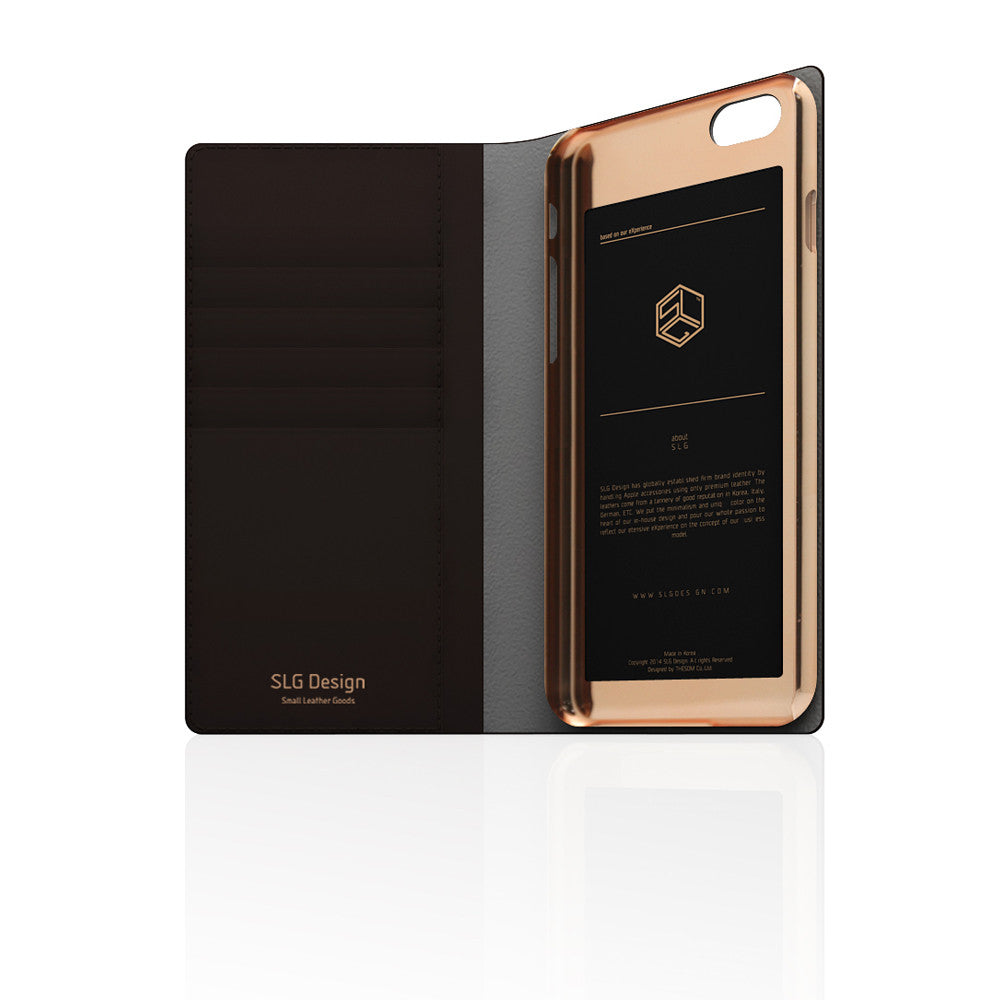 D5 Calf Skin Leather Case for iPhone 6 / 6s Plus Brown
