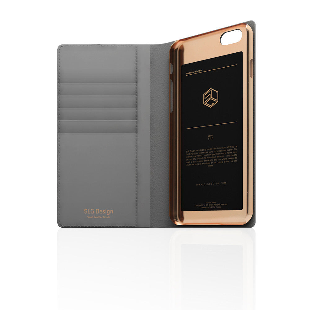D5 Calf Skin Leather Case for iPhone 6 / 6s Plus Gray