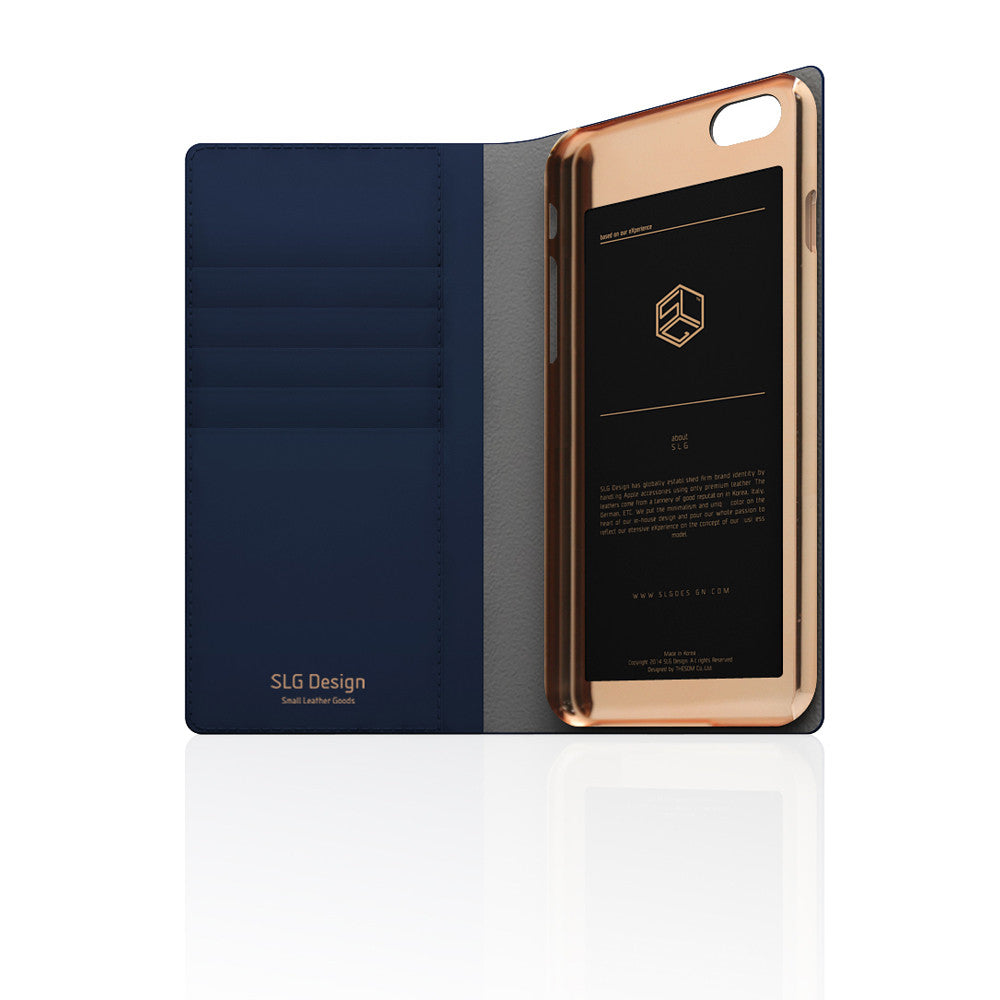 D5 Calf Skin Leather Case for iPhone 6 / 6s Plus Navy