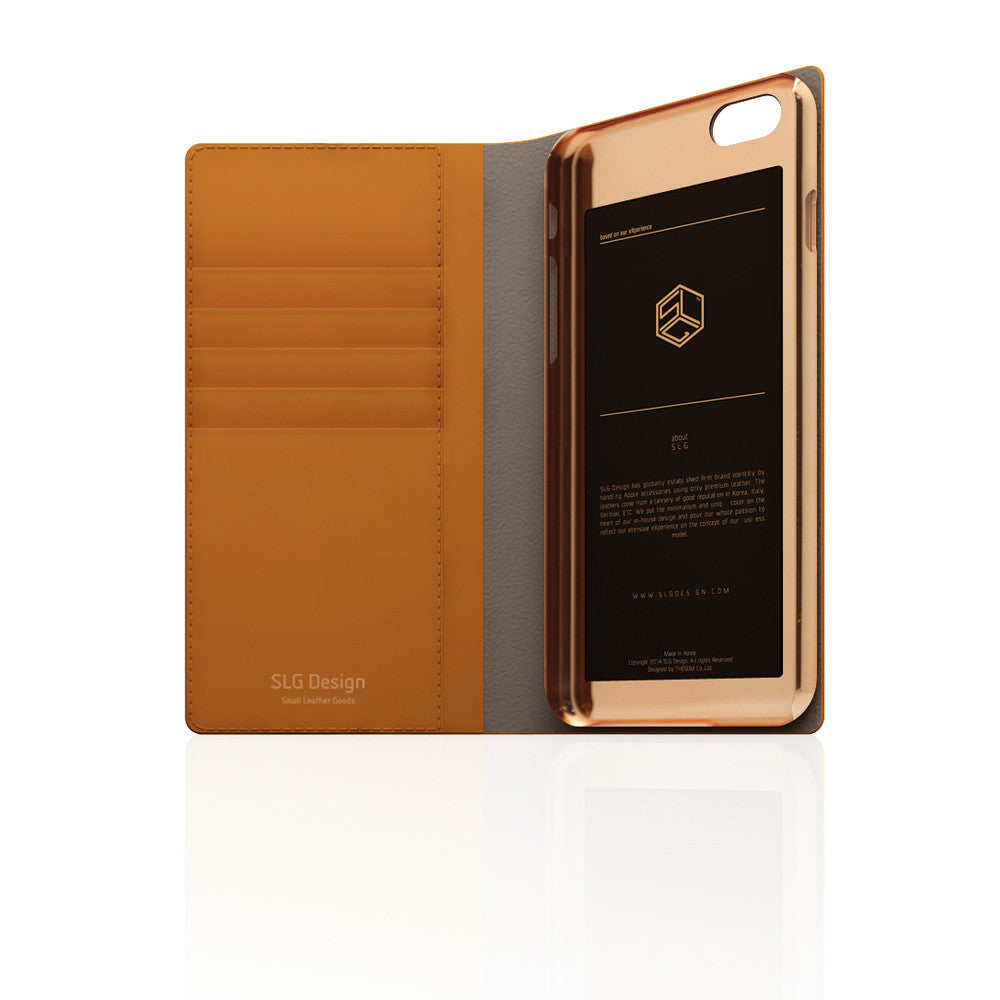 D5 Calf Skin Leather Case for iPhone 6 / 6s Plus Tan