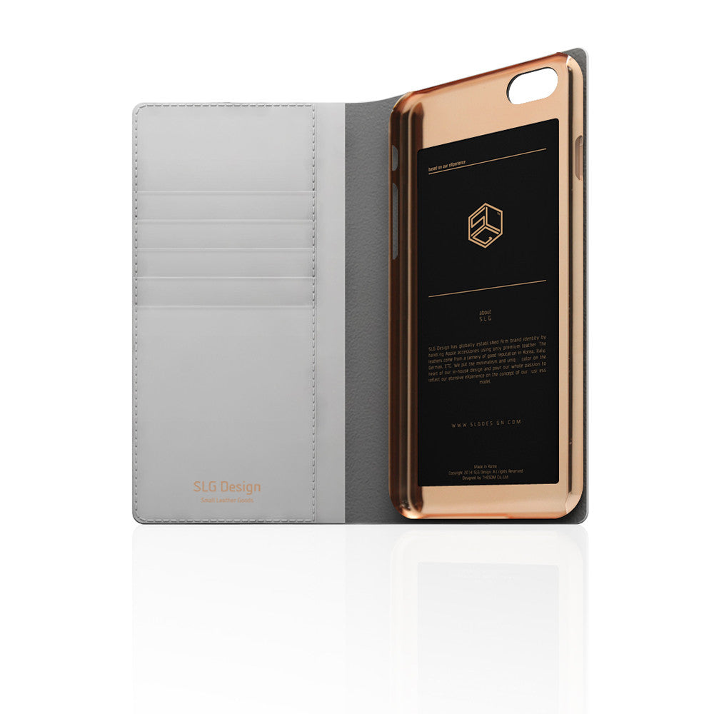 D5 Calf Skin Leather Case for iPhone 6 / 6s Plus White