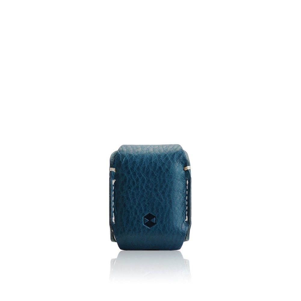 D6 Italian Minerva Box Leather AirPods Pouch Blue