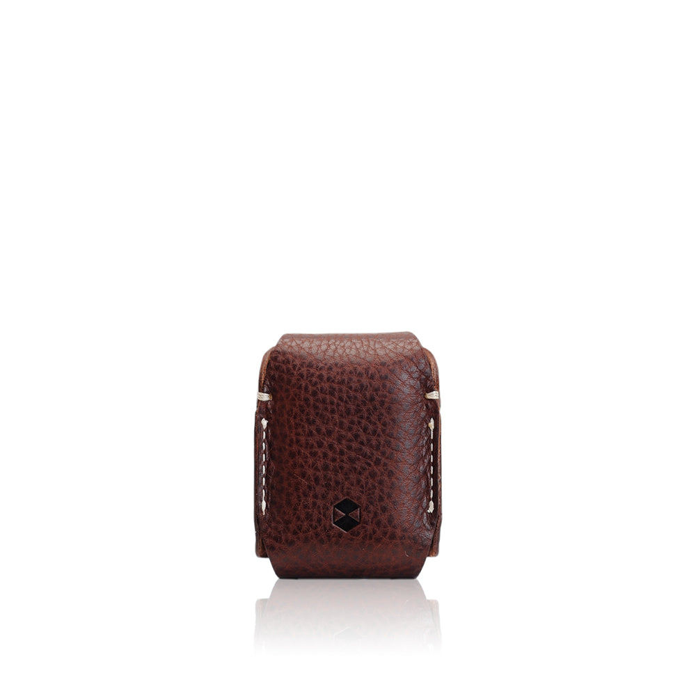 D6 Italian Minerva Box Leather AirPods Pouch Brown
