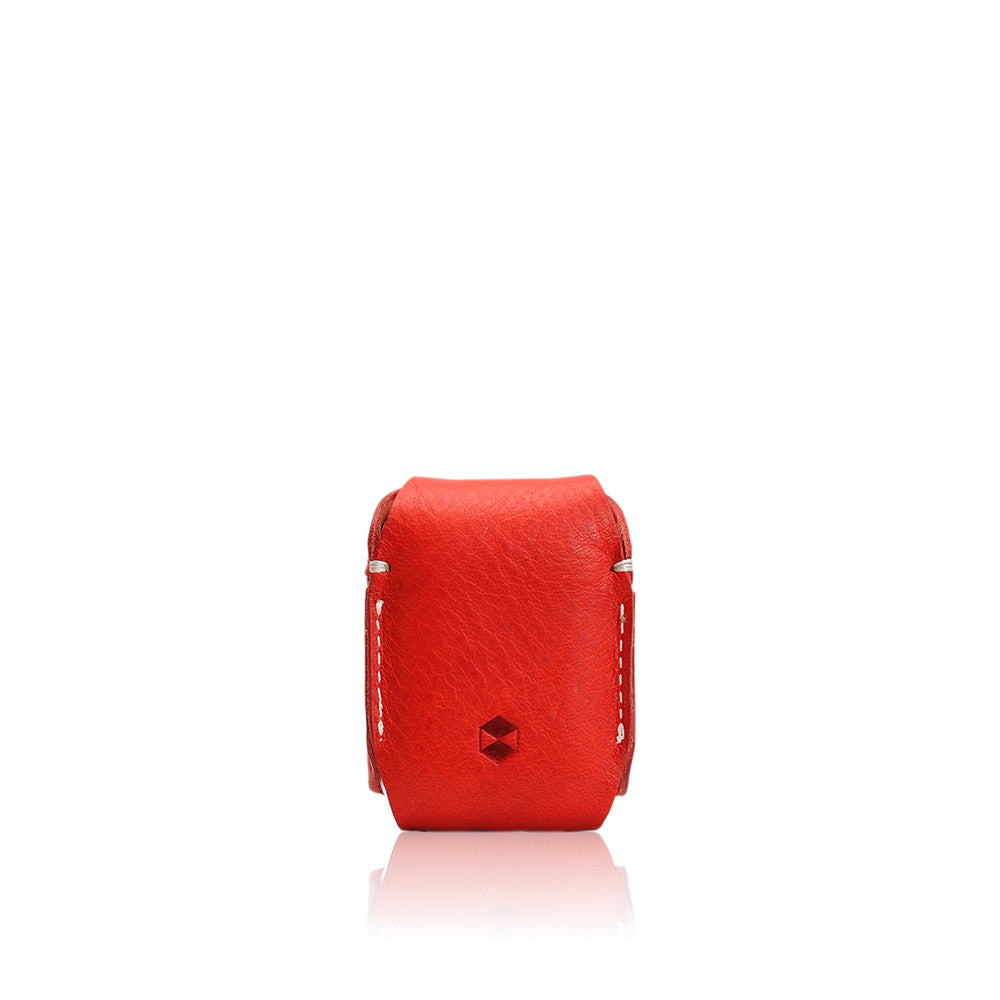 D6 Italian Minerva Box Leather AirPods Pouch Red