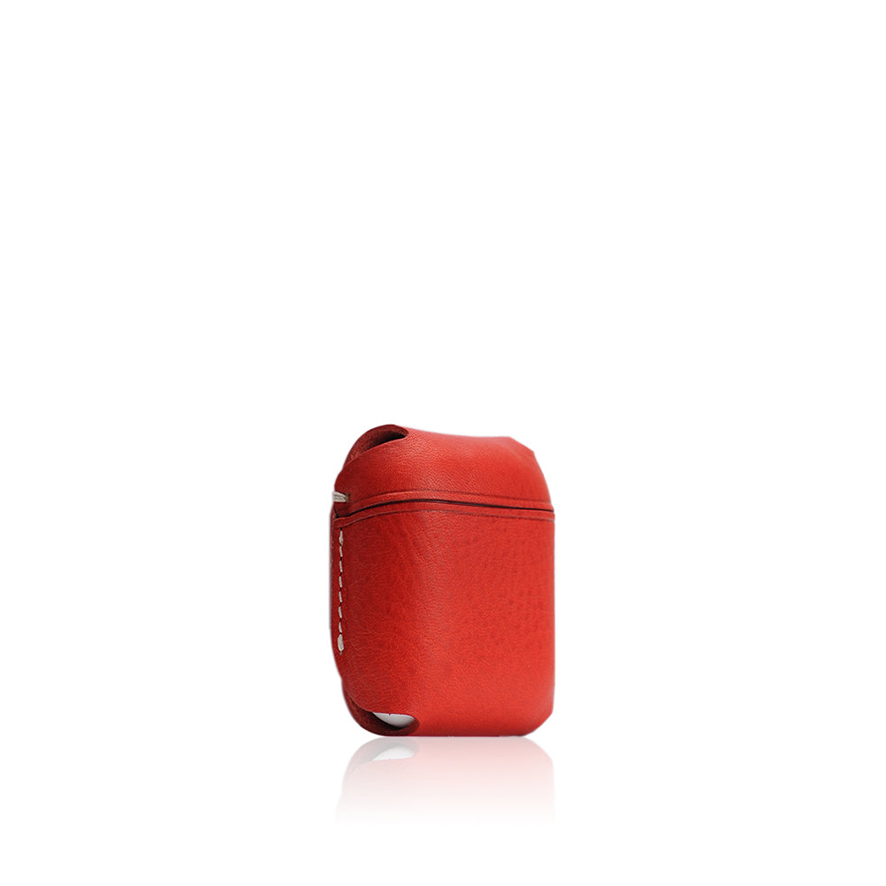 D6 Italian Minerva Box Leather AirPods Pouch Red