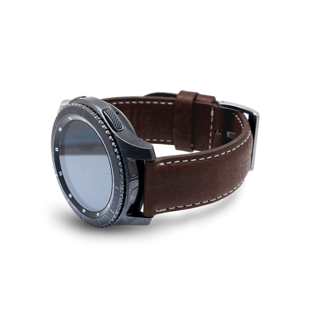 D6 Italian Minerva Box Leather Strap for Gear S3 Brown