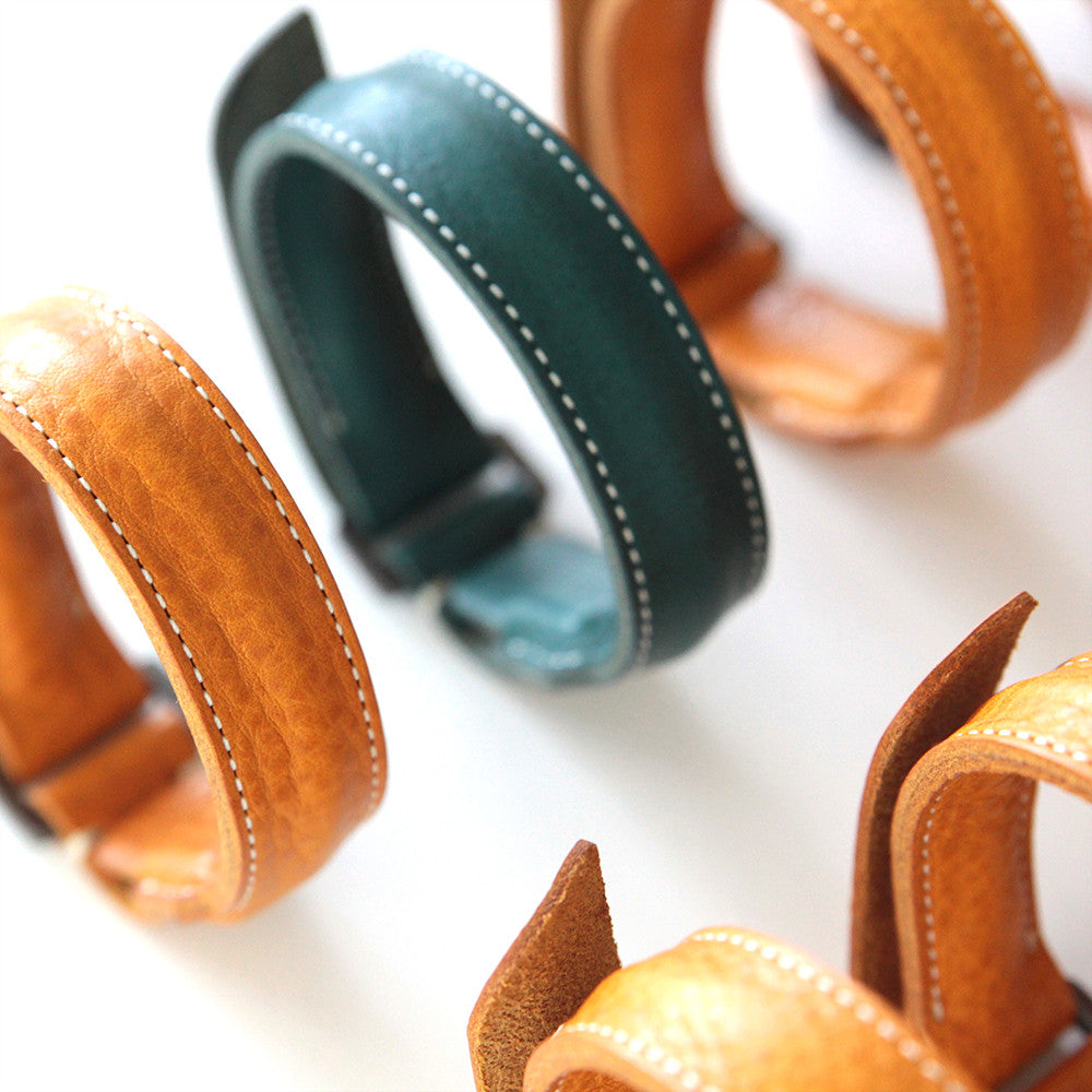 D6 Italian Minerva Box Leather Bracelet Cable Tan