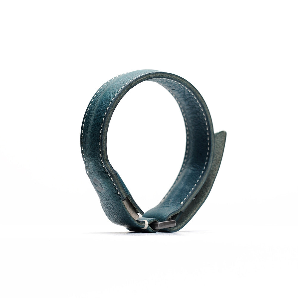 D6 Italian Minerva Box Leather Bracelet Cable Blue
