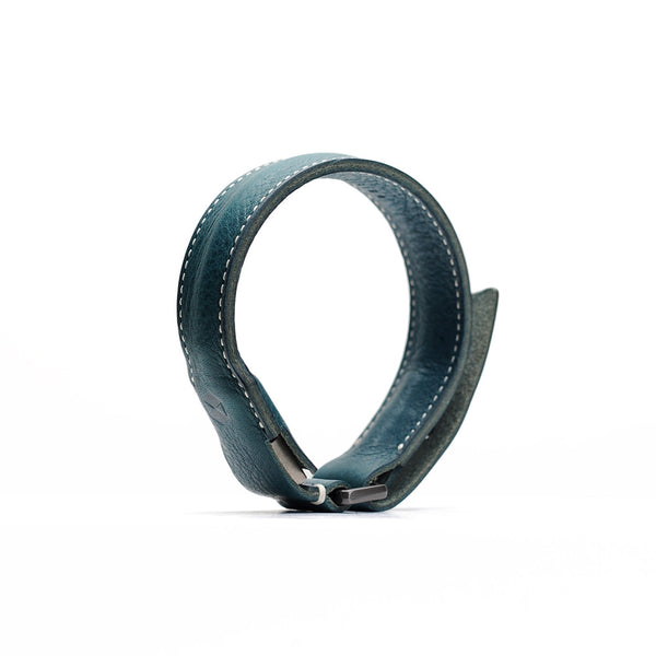 D6 Italian Minerva Box Leather Bracelet Cable Blue