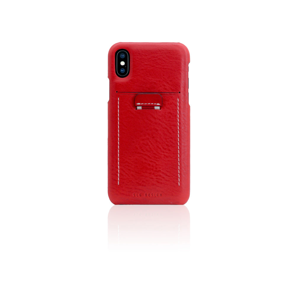 D6 Italian Minerva Box Leather Back Case for iPhone X / XS Red