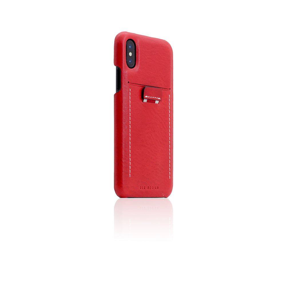 D6 Italian Minerva Box Leather Back Case for iPhone X / XS Red