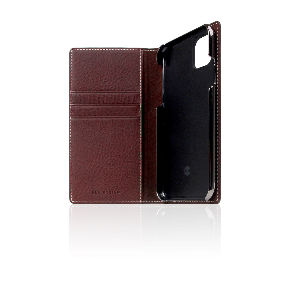 D6 Italian Minerva Box Leather Case for iPhone 11 Pro Brown