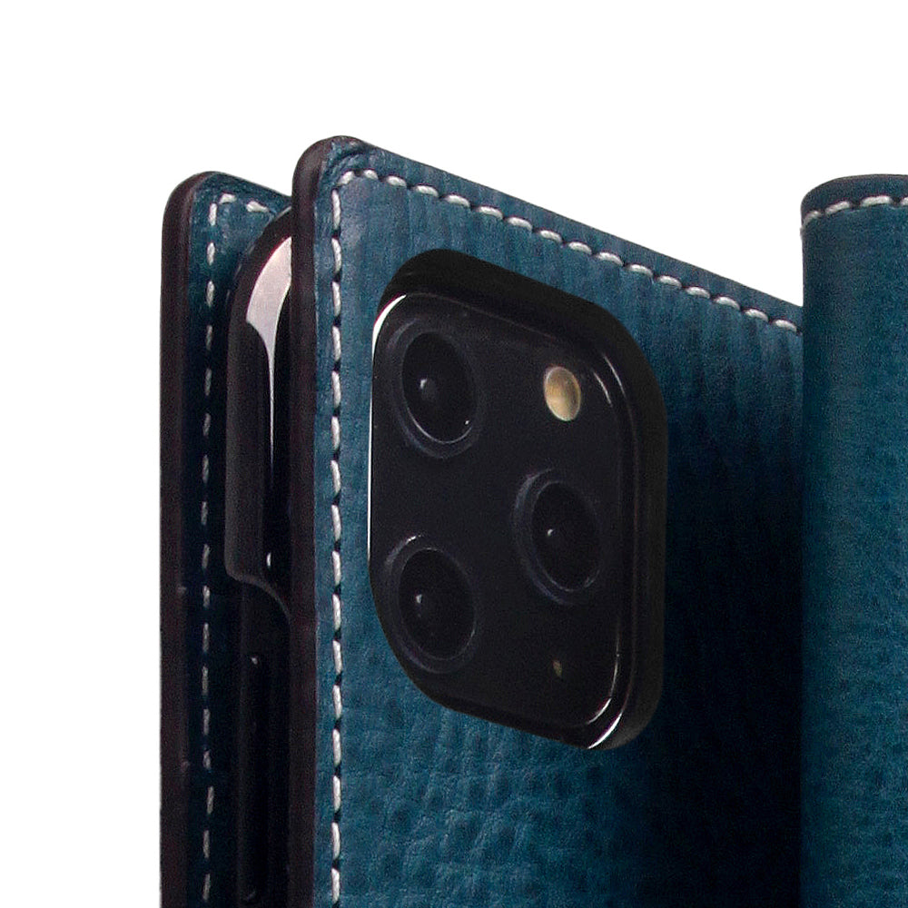 D6 Italian Minerva Box Leather Case for iPhone 11 Pro Max Blue