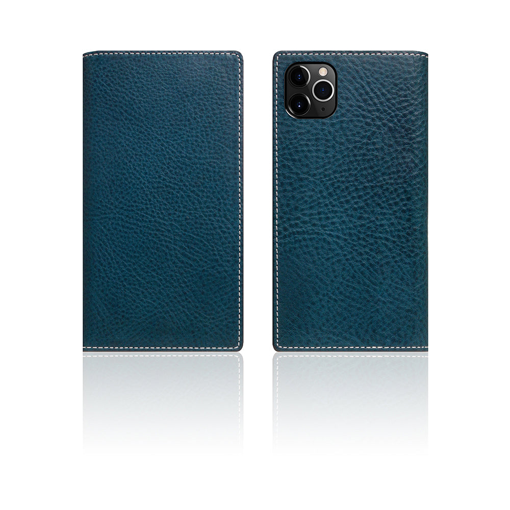 D6 Italian Minerva Box Leather Case for iPhone 11 Pro Max Blue