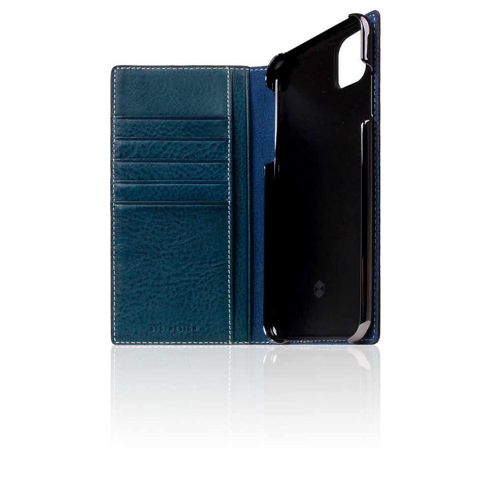 D6 Italian Minerva Box Leather Case for iPhone 11 Pro Max Blue