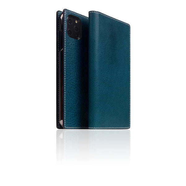 D6 Italian Minerva Box Leather Case for iPhone 11 Pro Max Blue
