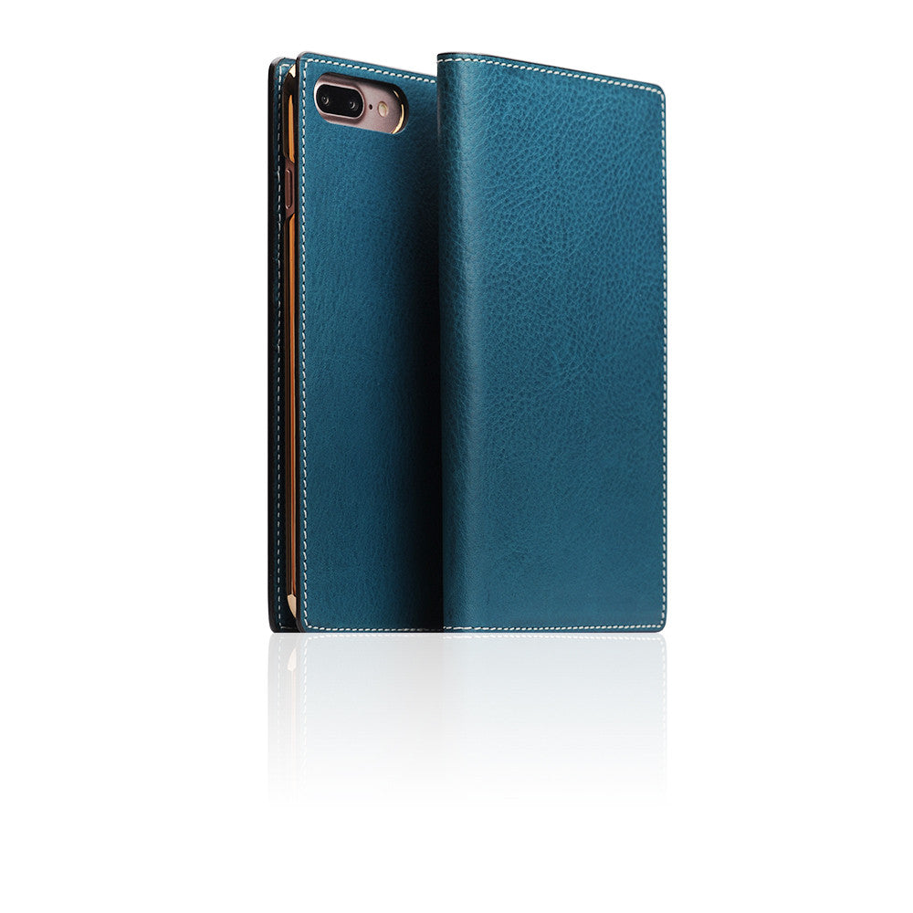 D6 Italian Minerva Box Leather Case for iPhone 8 Plus / 7 Plus Blue