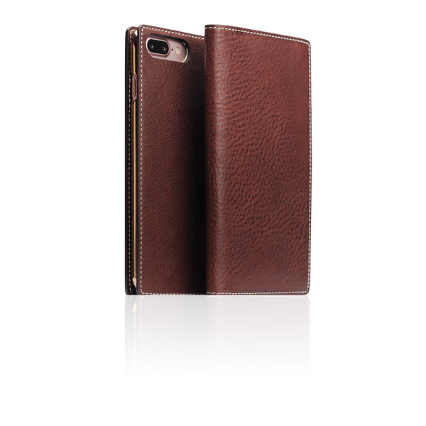 D6 Italian Minerva Box Leather Diary Case for iPhone 8 Plus / 7 Plus (Brown)