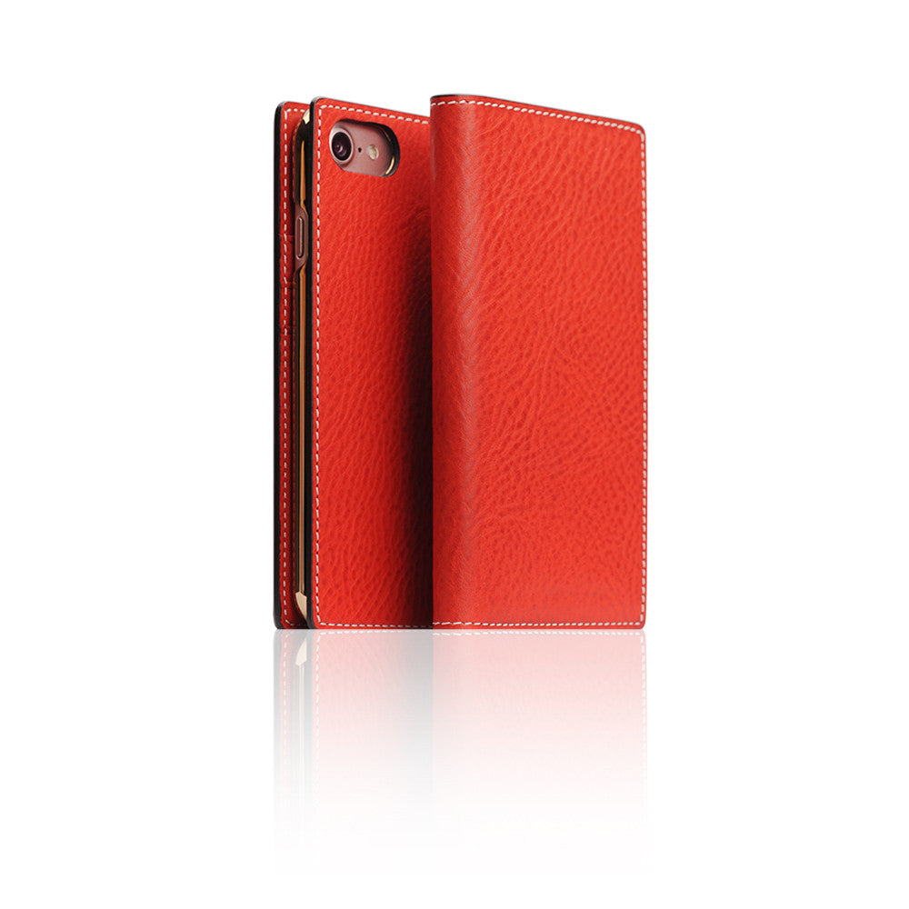 D6 Italian Minerva Box Leather DIary Case for iPhone 7/8/SE 2020 (Red)