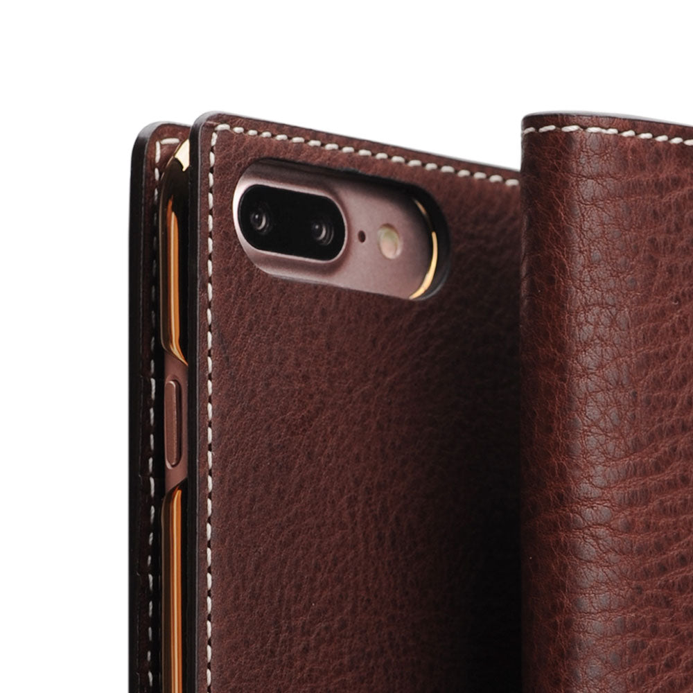 D6 Italian Minerva Box Leather Diary Case for iPhone 8 Plus / 7 Plus (Brown)