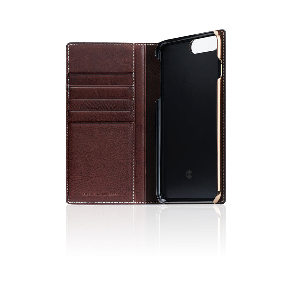 D6 Italian Minerva Box Leather Diary Case for iPhone 8 Plus / 7 Plus (Brown)