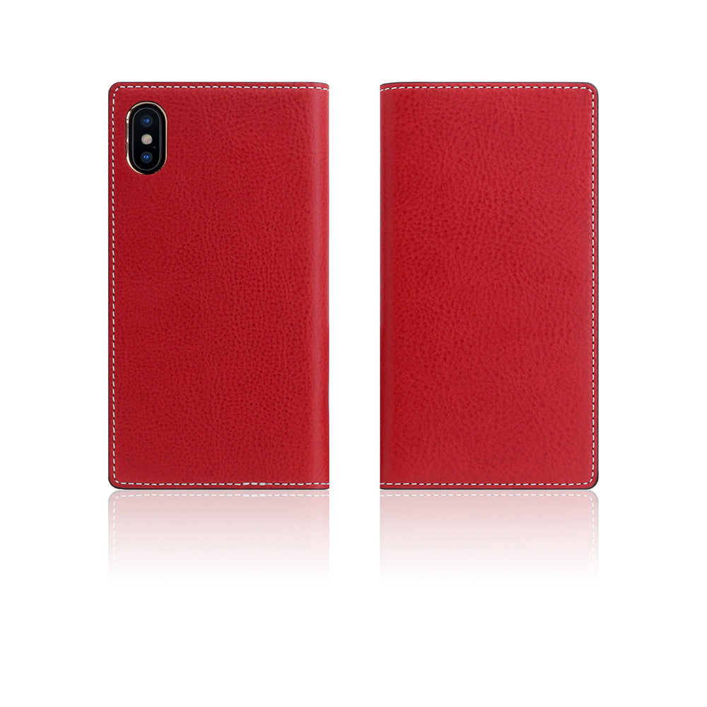 D6 Italian Minerva Box Leather Case for iPhone X / XS Red