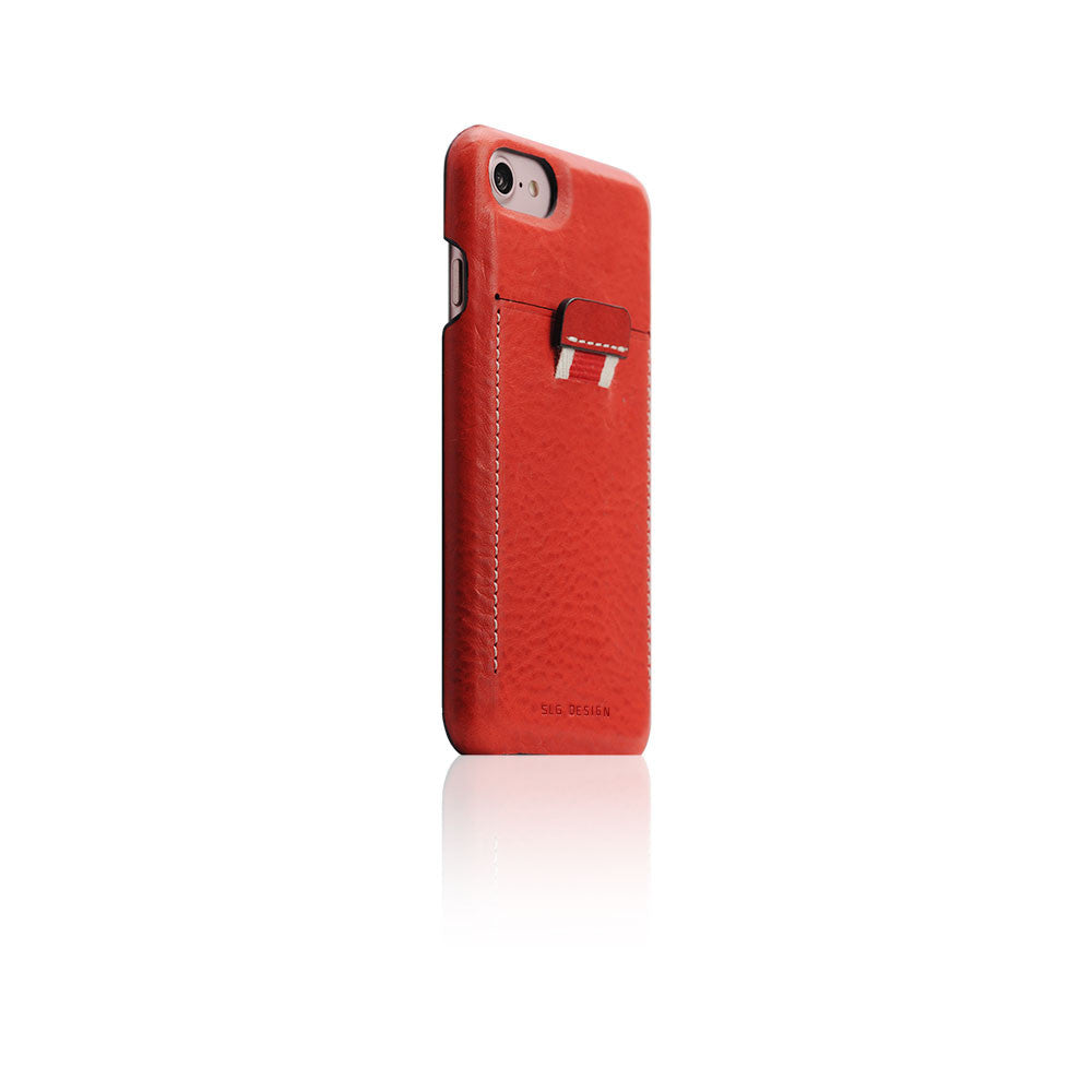 D6 Italian Minerva Box Leather Back Case for iPhone 8 / 7 Red