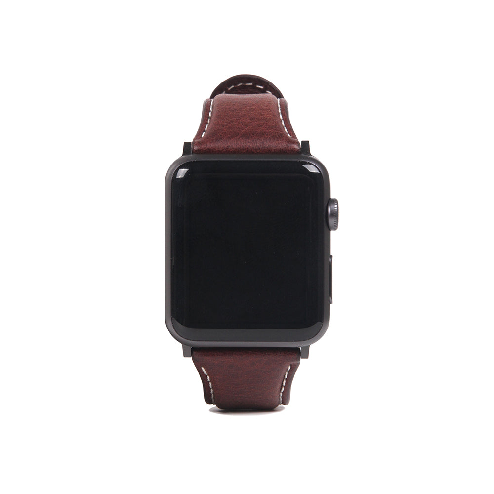 D6 Italian Minerva Box Leather Strap for Apple Watch SE / Series 1-9 38/40/41mm (Brown)