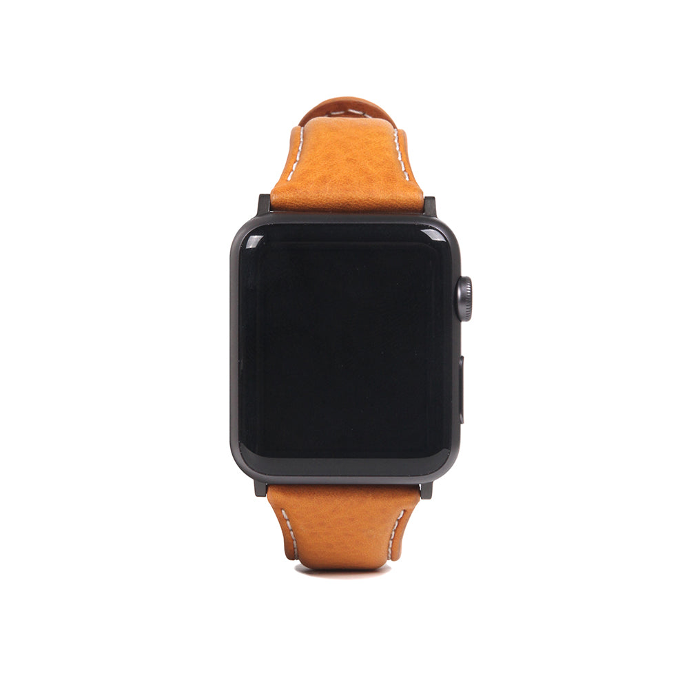 D6 Italian Minerva Box Leather Strap for Apple Watch SE, ULTRA 2, Series 1-9 42/44/45/49mm (Tan)