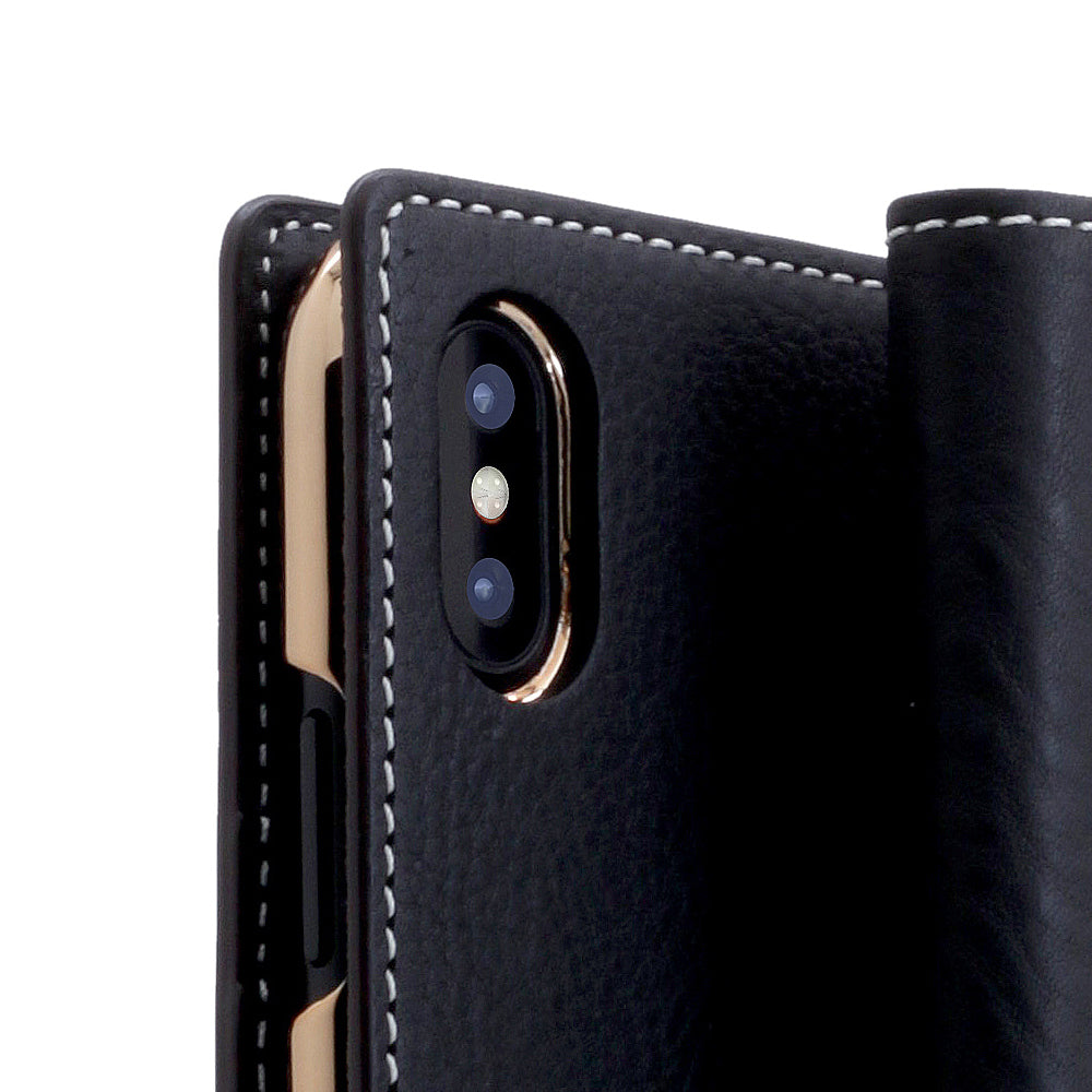 D6 Italian Minerva Box Leather Case for iPhone X / XS Black
