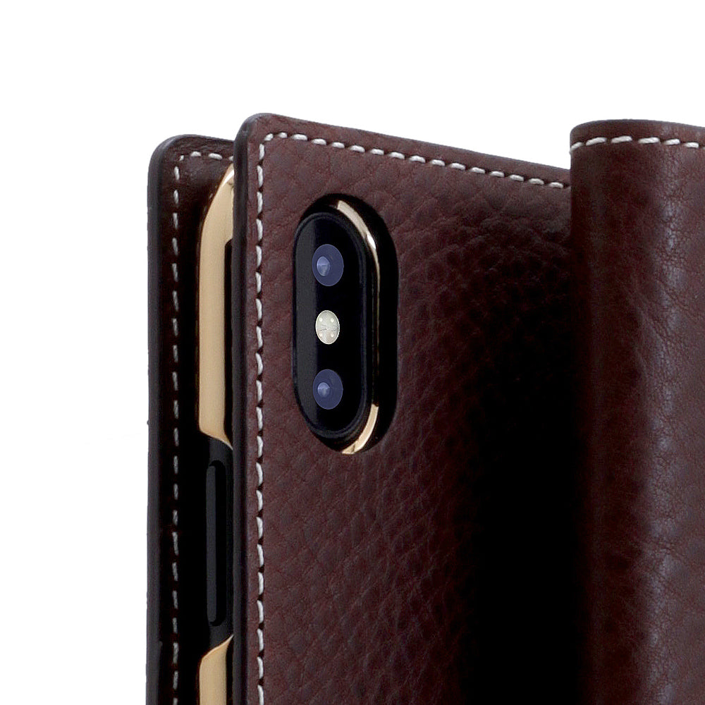 D6 Italian Minerva Box Leather Case for iPhone X / XS Brown