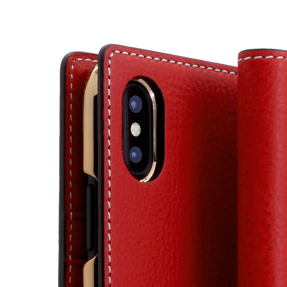 D6 Italian Minerva Box Leather Case for iPhone X / XS Red