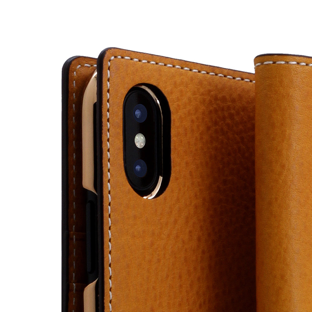 D6 Italian Minerva Box Leather Case for iPhone X / XS Tan