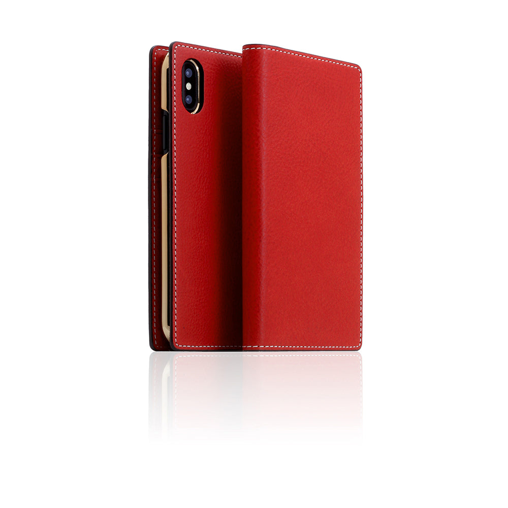 D6 Italian Minerva Box Leather Case for iPhone X / XS Red