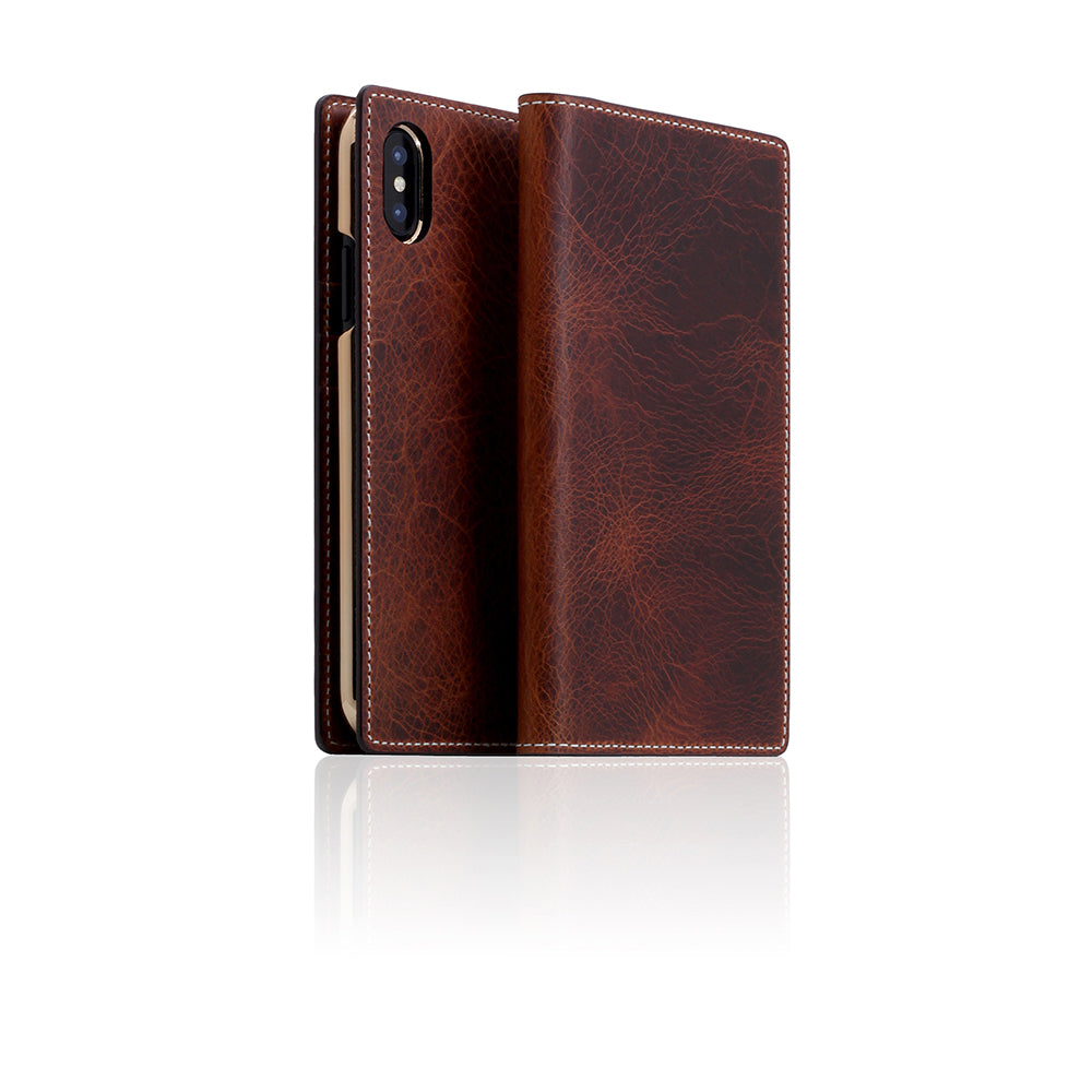 D7 Italian Wax Leather Case for iPhone X / XS Brown