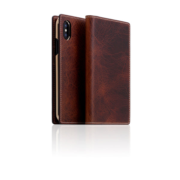 D7 Italian Wax Leather Case for iPhone X / XS Brown