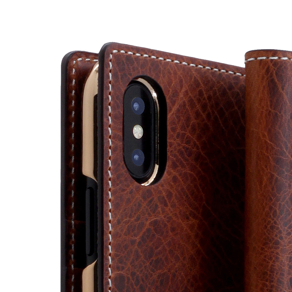 D7 Italian Wax Leather Case for iPhone X / XS Brown