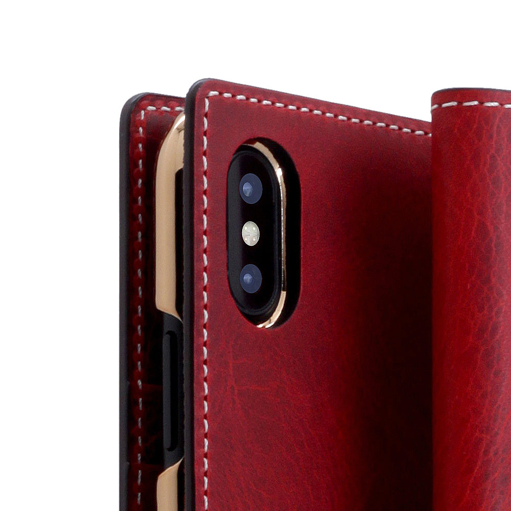 D7 Italian Wax Leather Case for iPhone X / XS Red