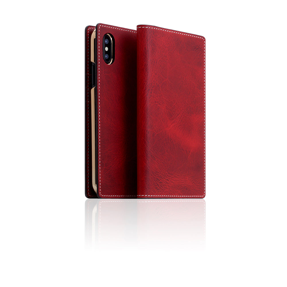 D7 Italian Wax Leather Case for iPhone X / XS Red